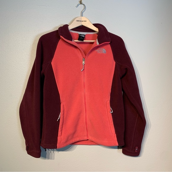THE NORTH FACE | Vintage Women’s Pink & Burgundy Color‎ Block Fleece Zip Up - Picture 2 of 11